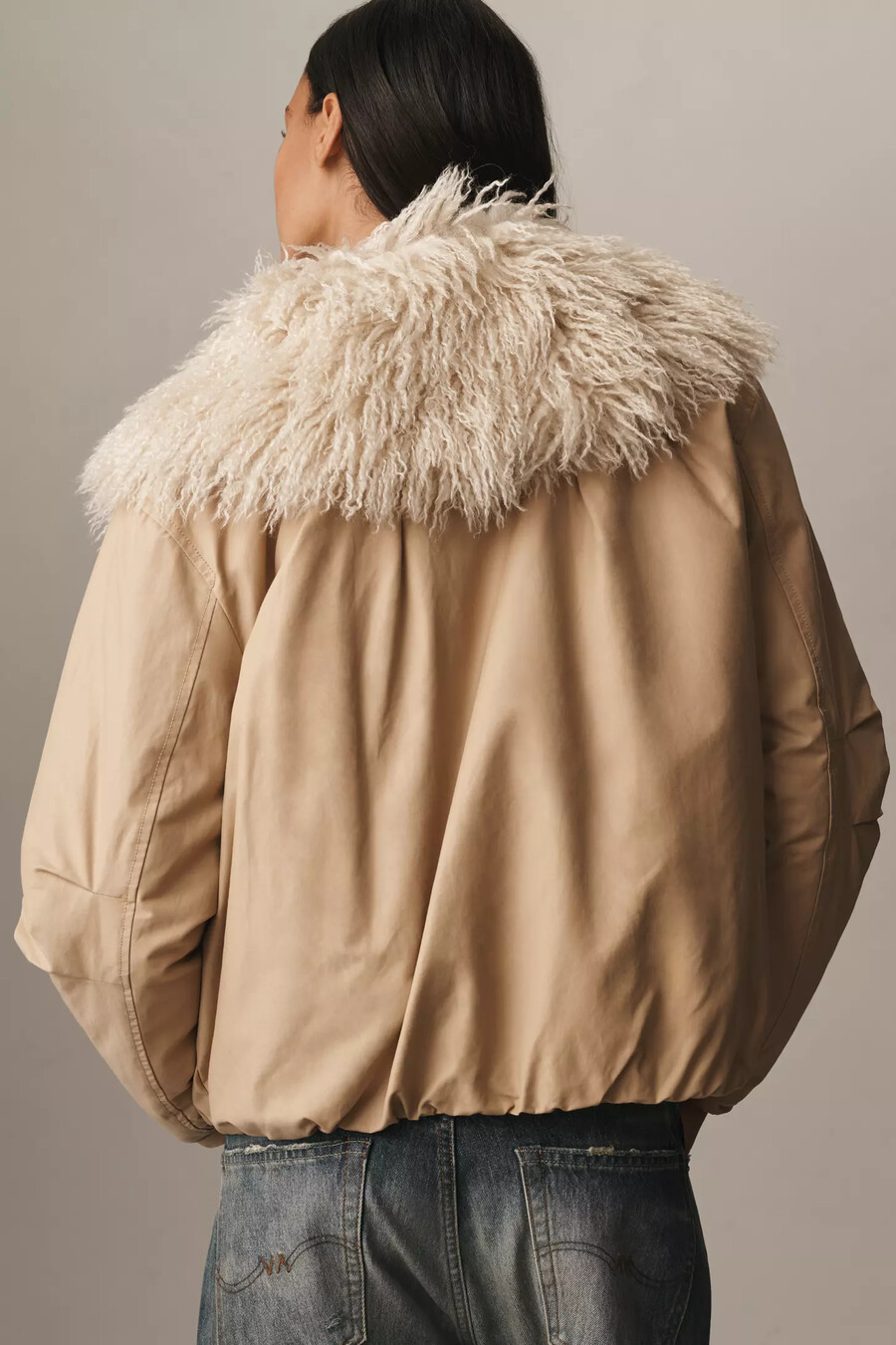 pilcro bomberjacke mit kunstpelzkragen