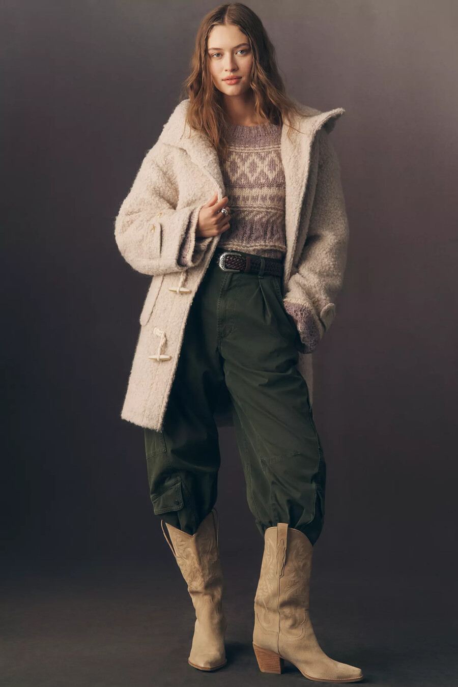 pilcro wollmischung dufflecoat mit kapuze