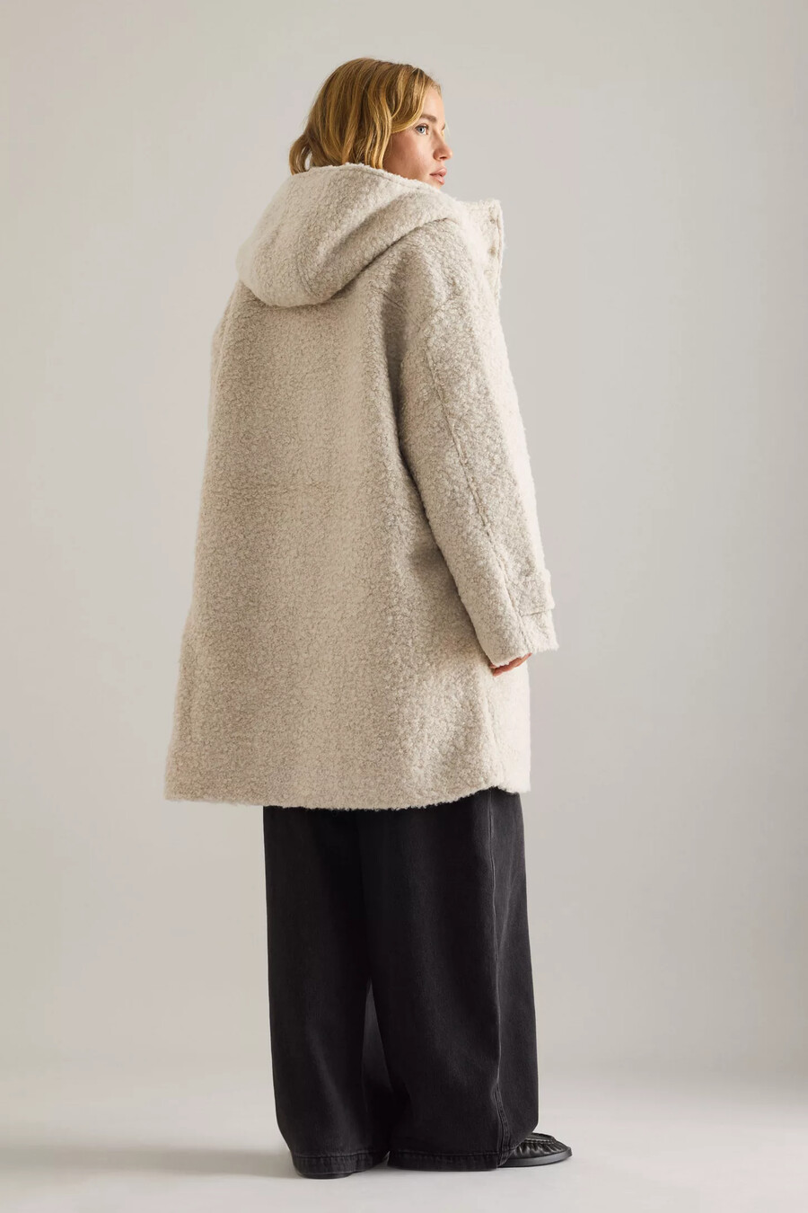 pilcro wollmischung dufflecoat mit kapuze