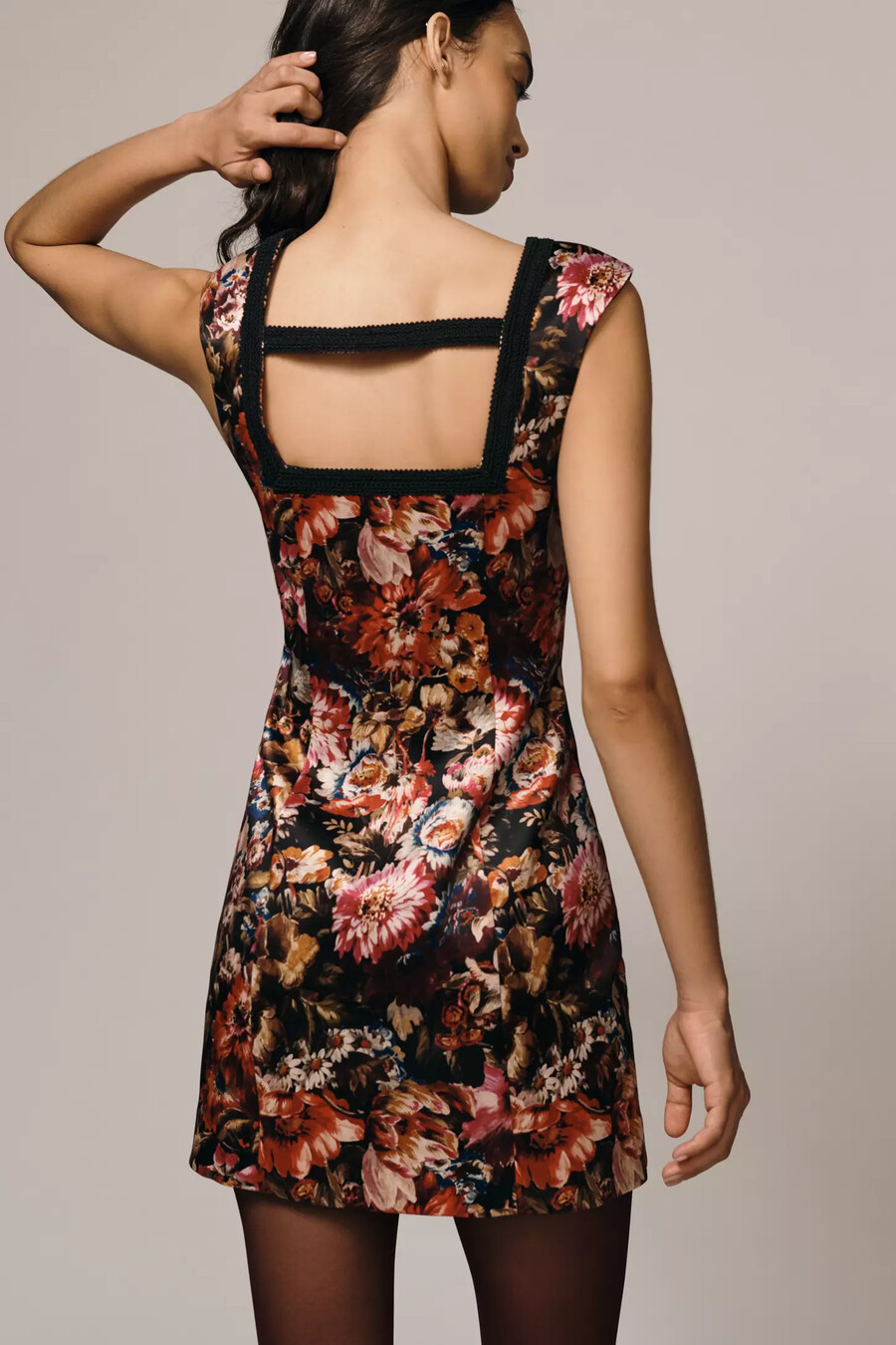 maeve minikleid mit eckigem ausschnitt und muster