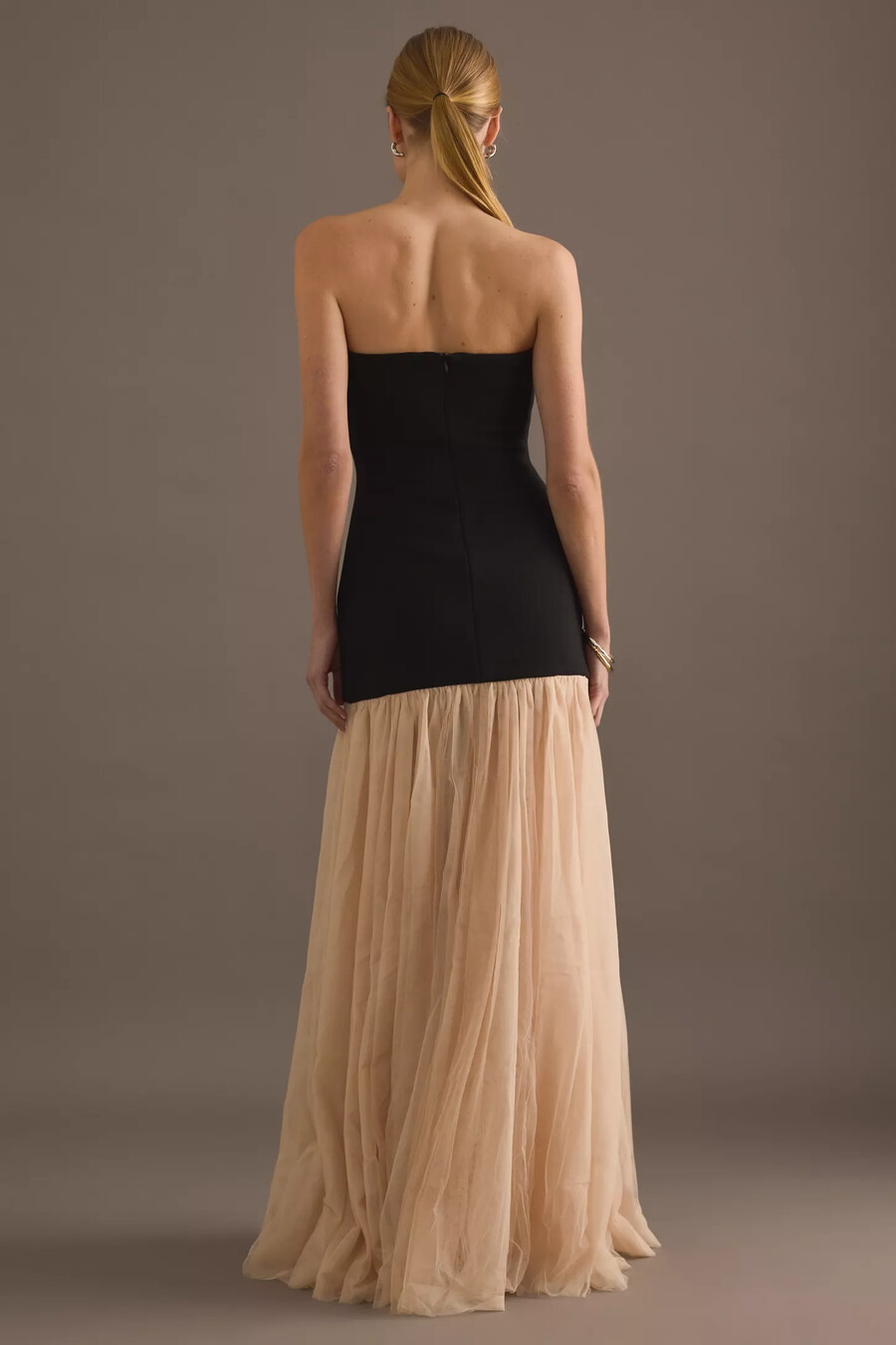 tojha beverly trägerloses maxikleid