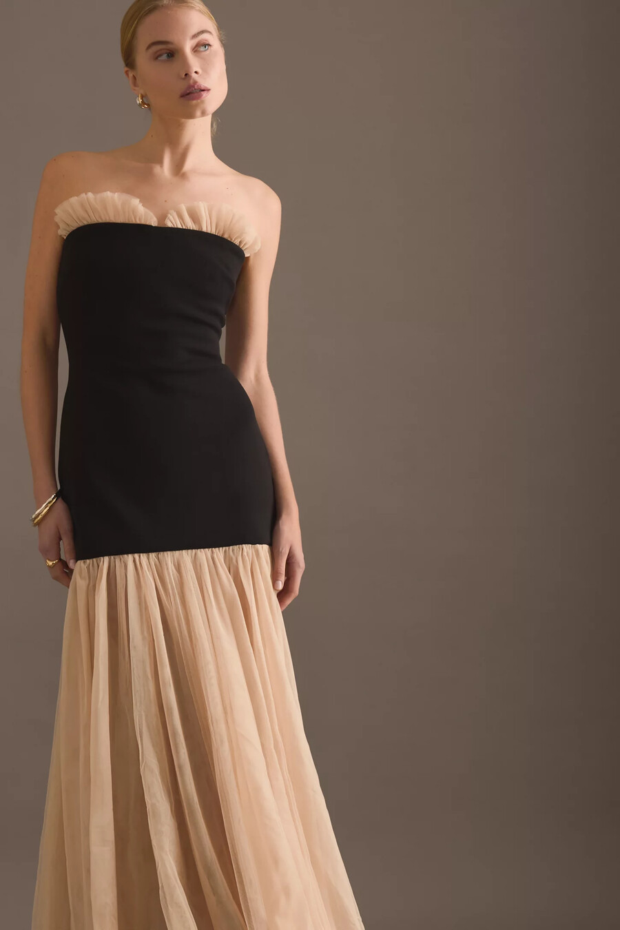 tojha beverly trägerloses maxikleid