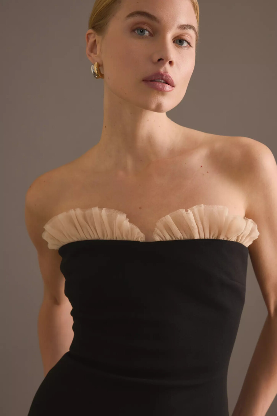 tojha beverly trägerloses maxikleid