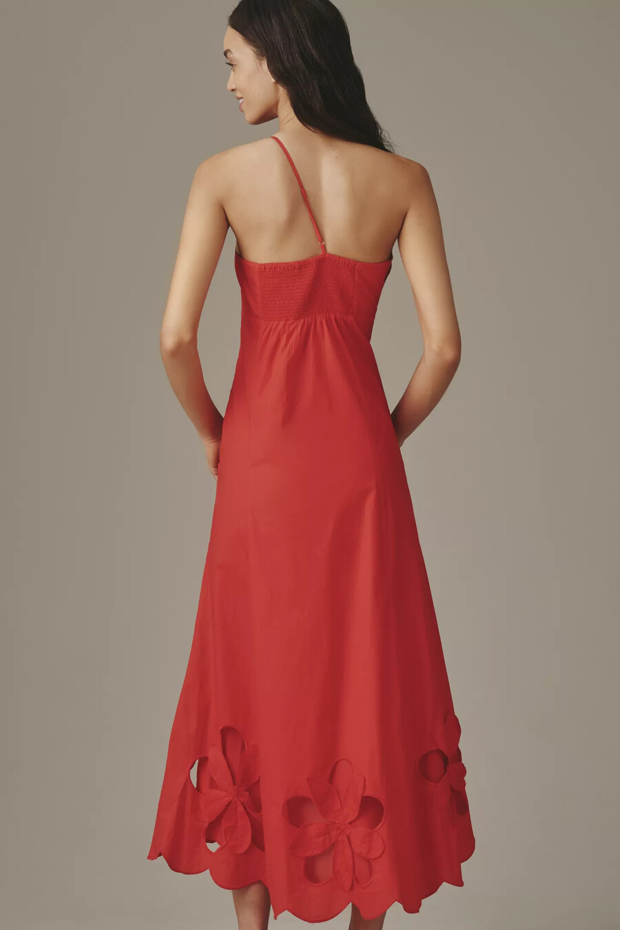 by anthropologie one-shoulder cutwork dress