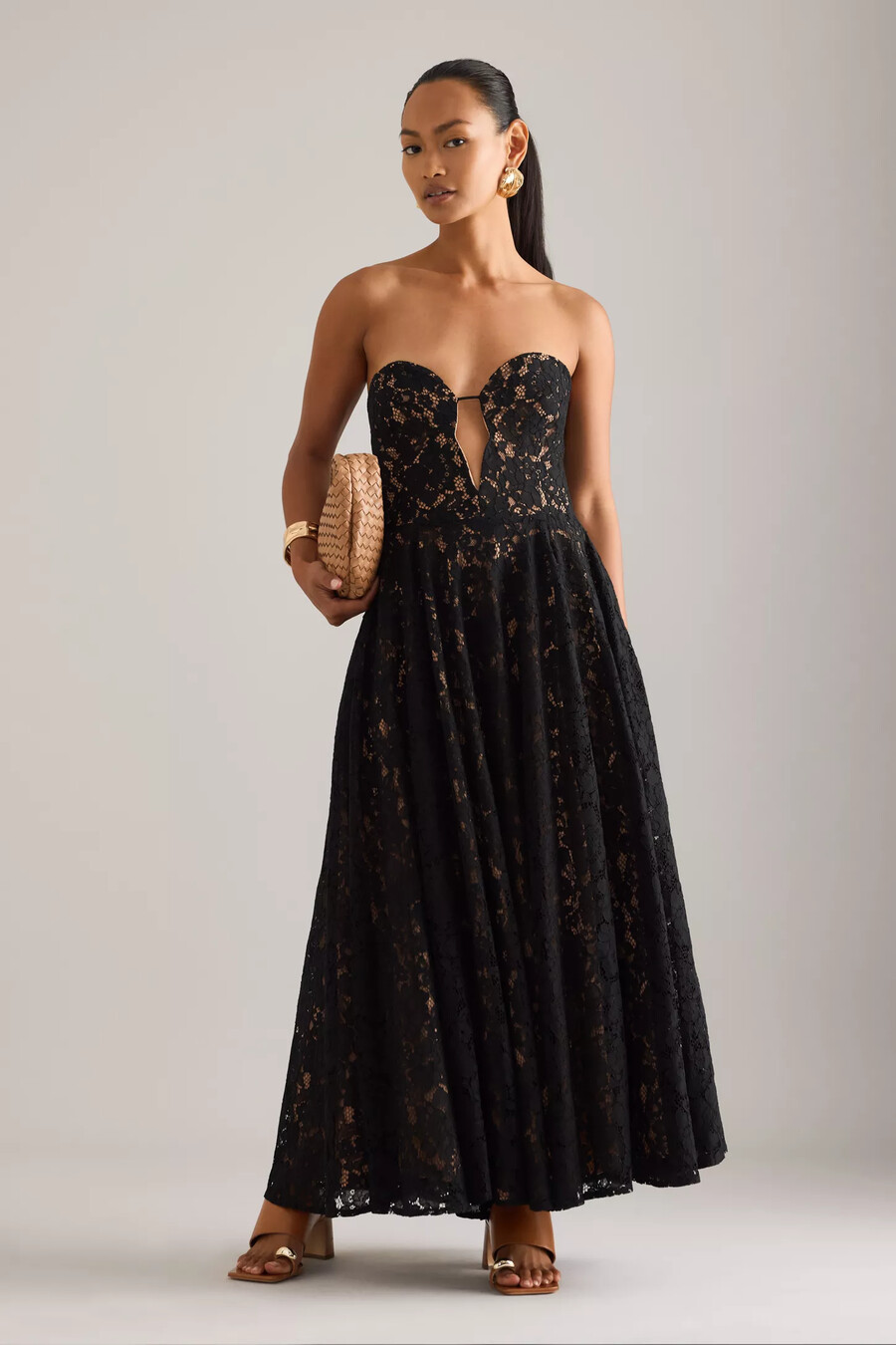 bardot opal lace midikleid