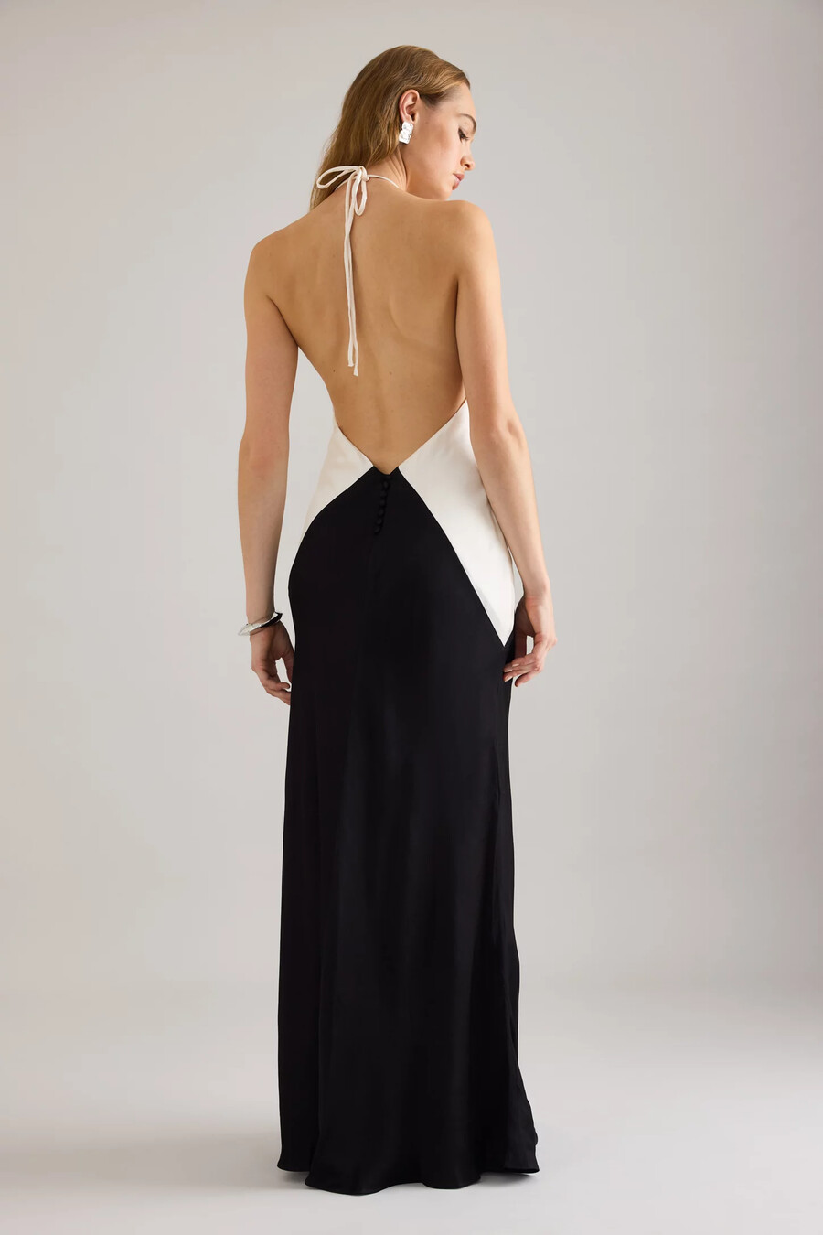 bardot yve kontrast-maxikleid