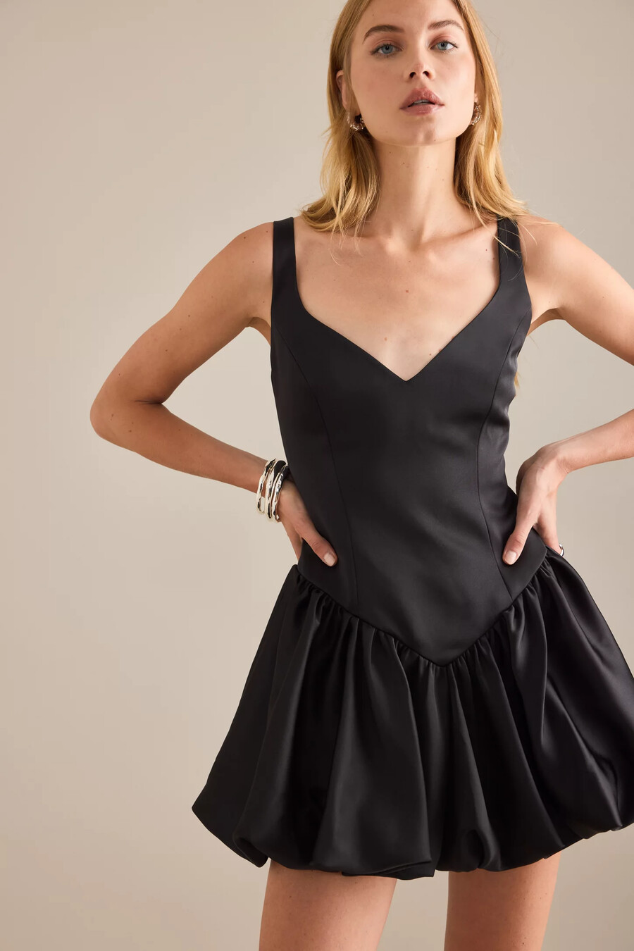 bardot oria bubble minikleid