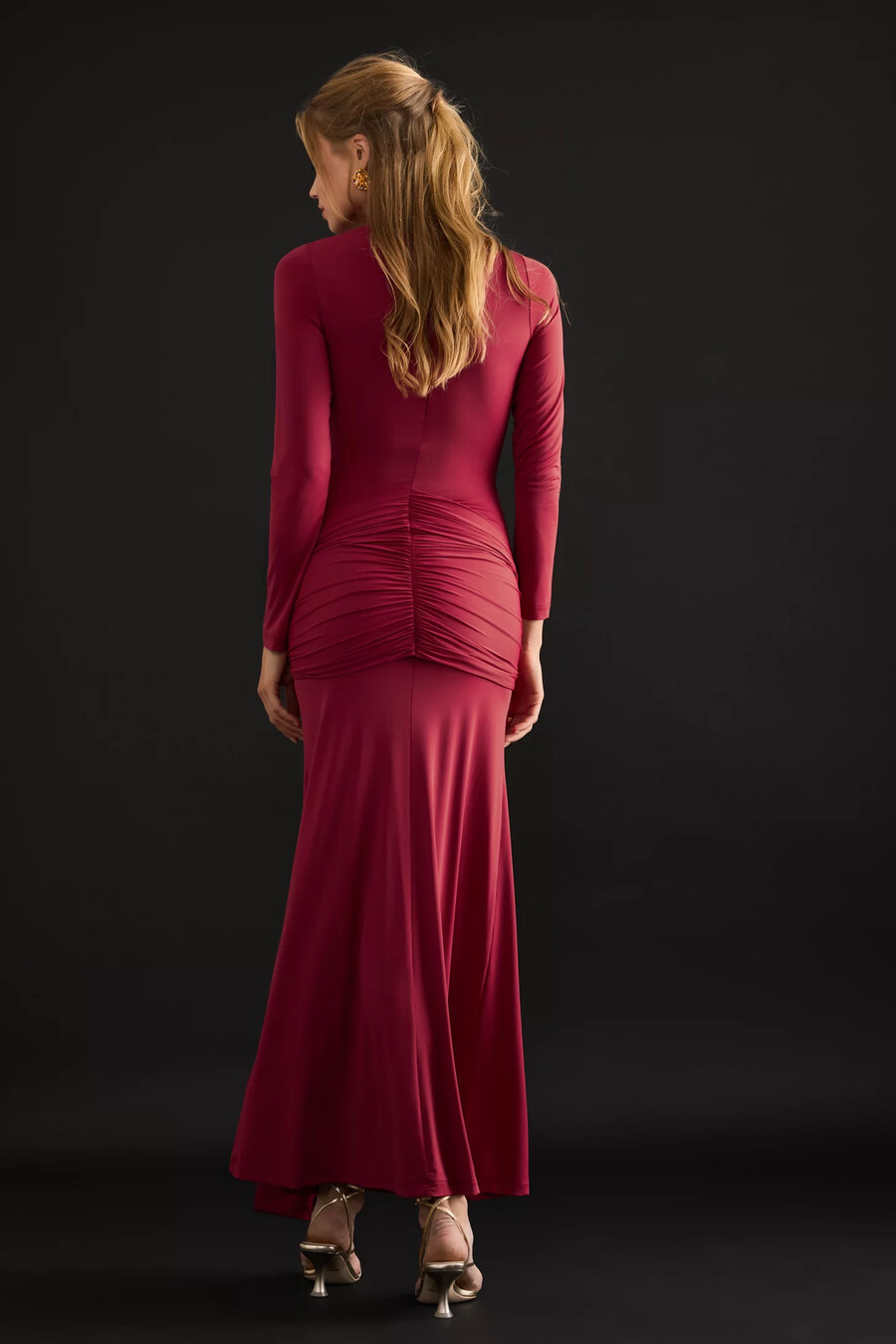 bardot alix maxikleid mit bindeband vorne