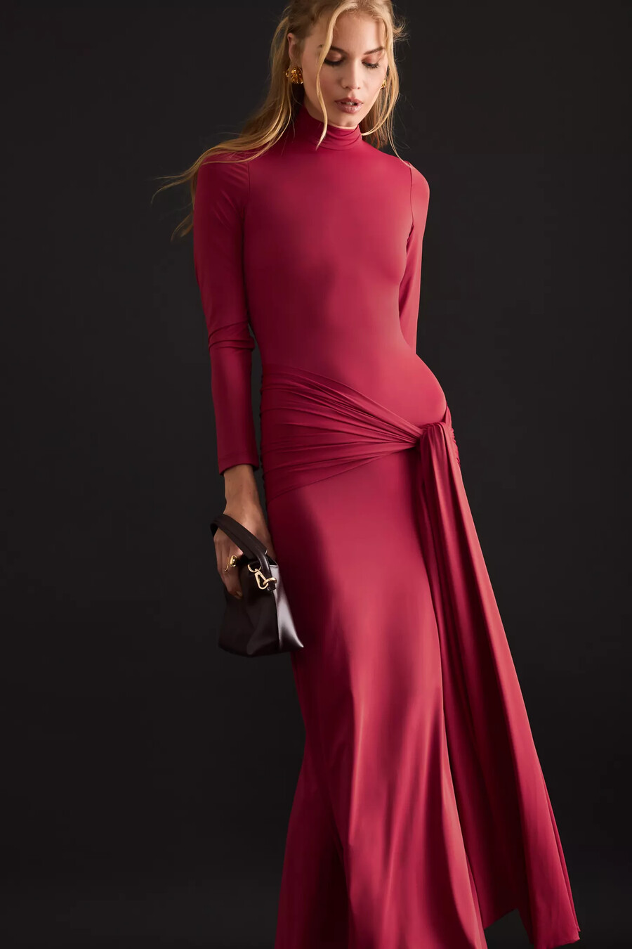 bardot alix maxikleid mit bindeband vorne