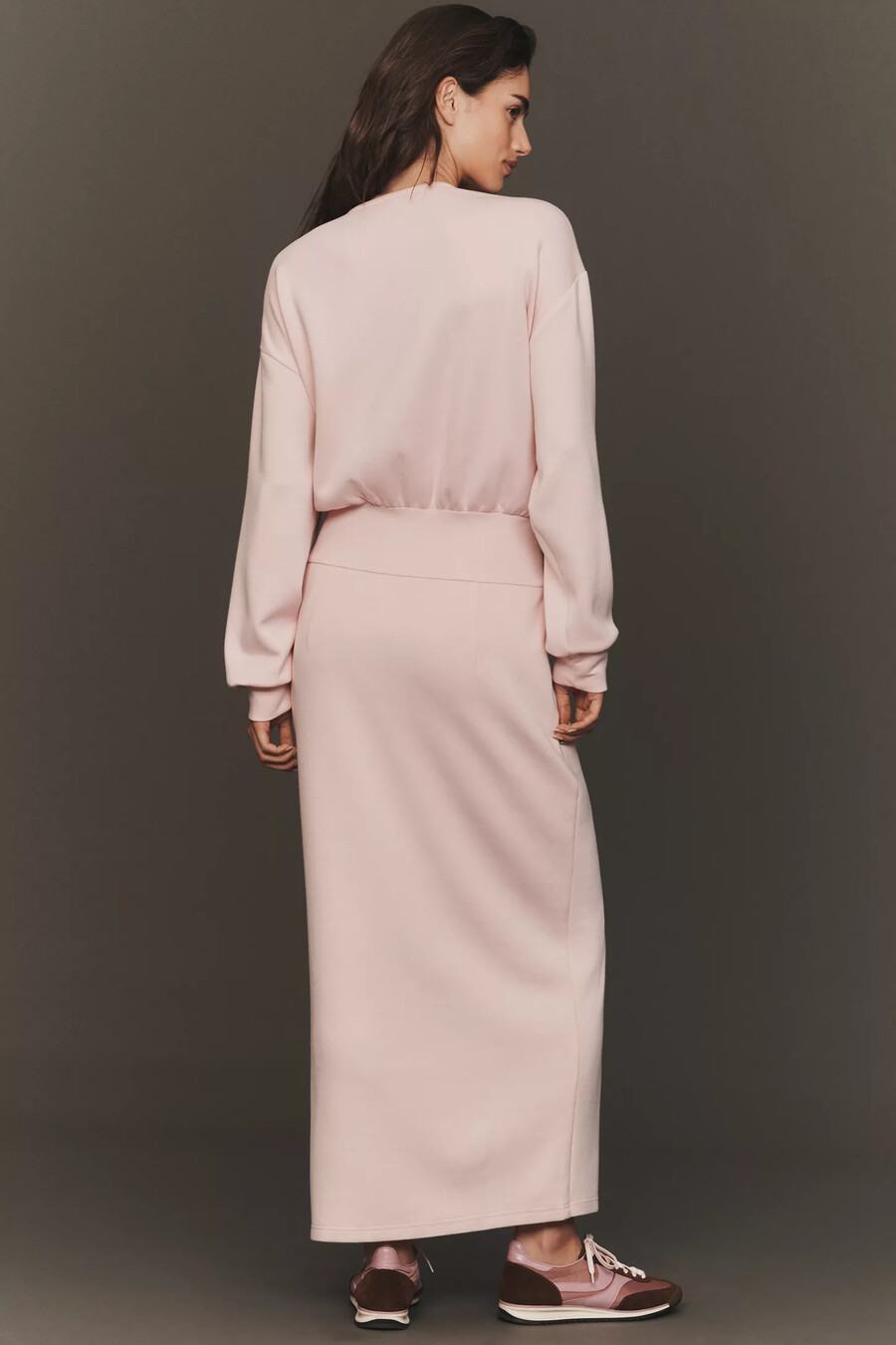 langarm-strick-maxikleid für den alltag
