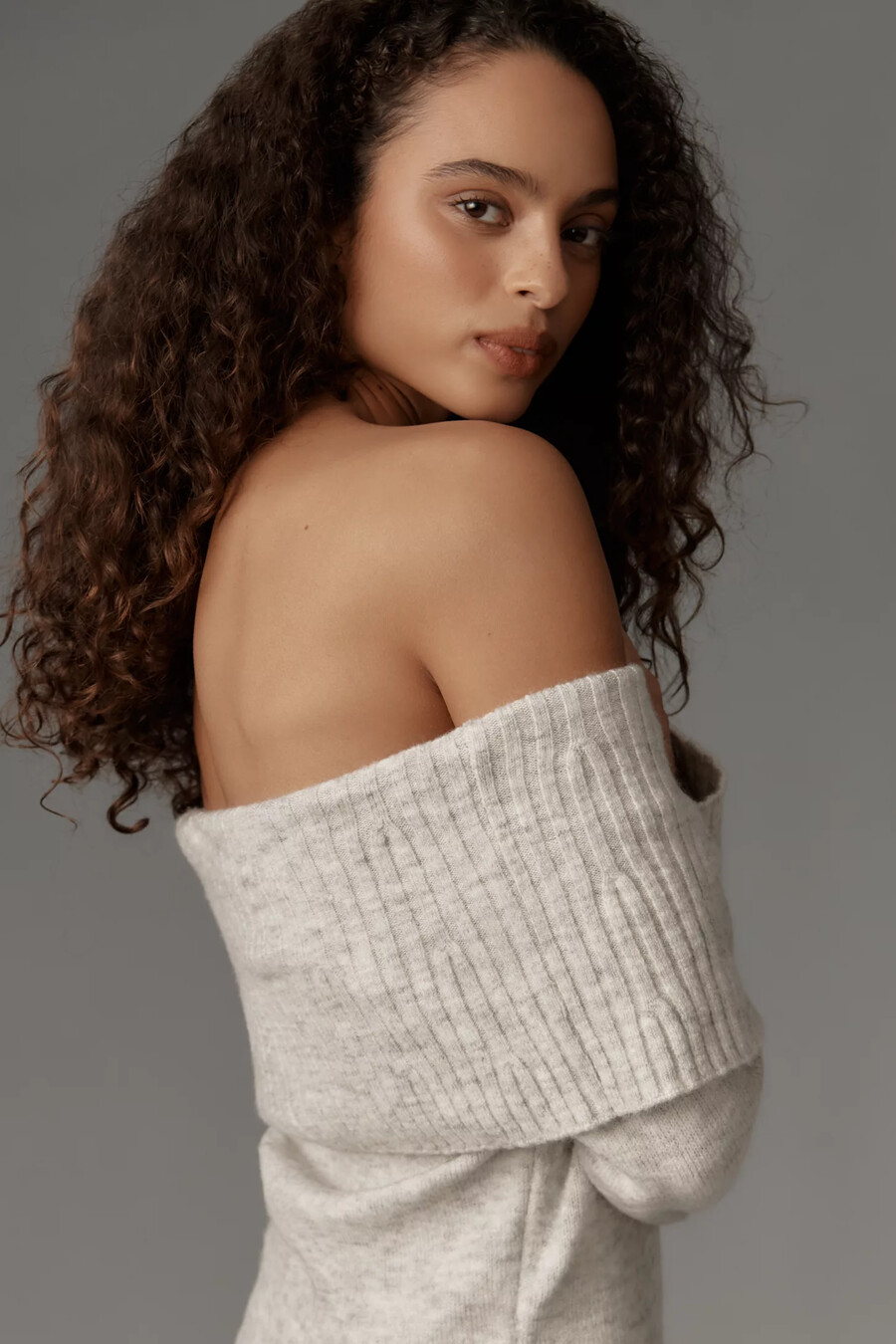 tägliches training schulterfreies midi-jumperkleid mit umschlagfalte
