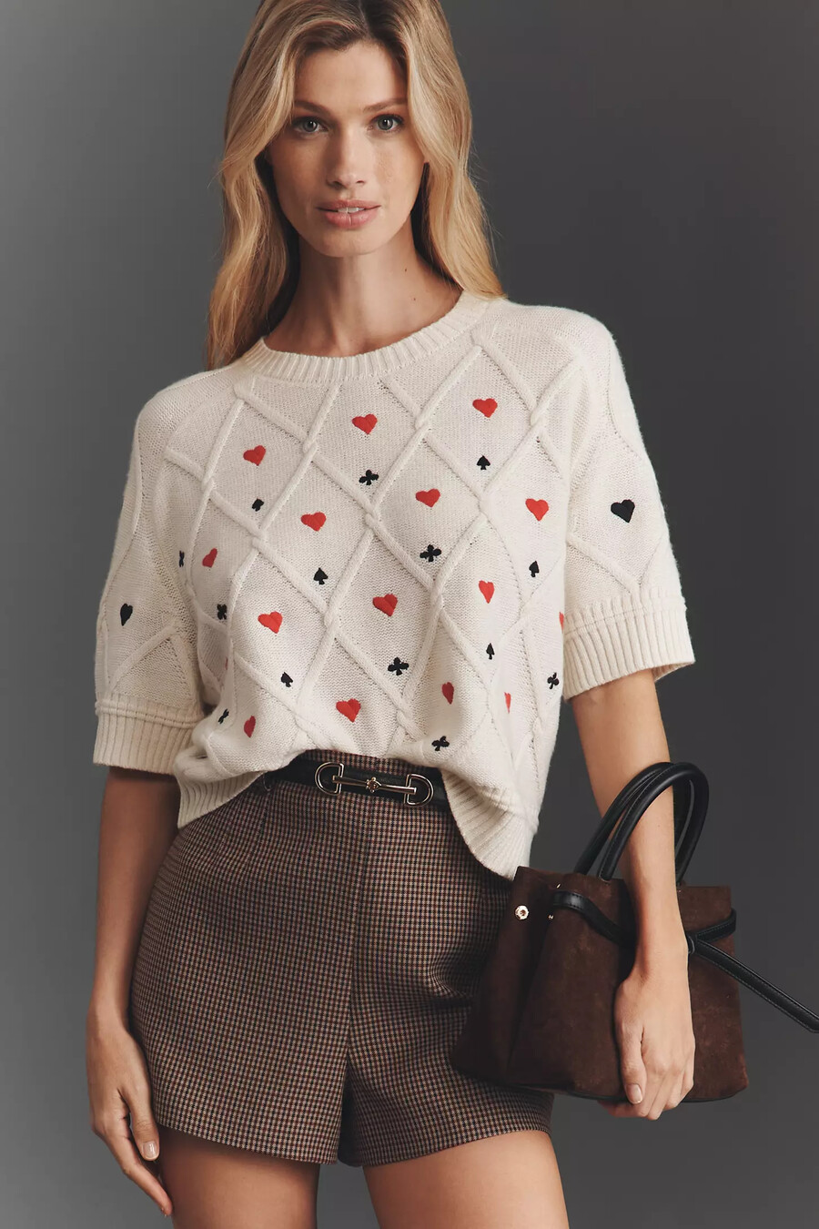 maeve crop wollmischungs-pullover mit grafikmuster