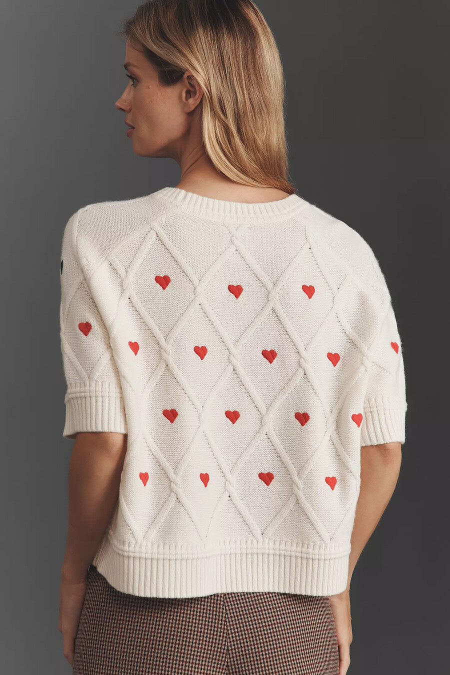 maeve crop wollmischungs-pullover mit grafikmuster