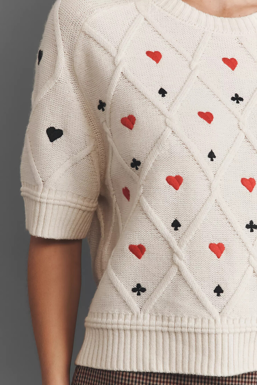 maeve crop wollmischungs-pullover mit grafikmuster