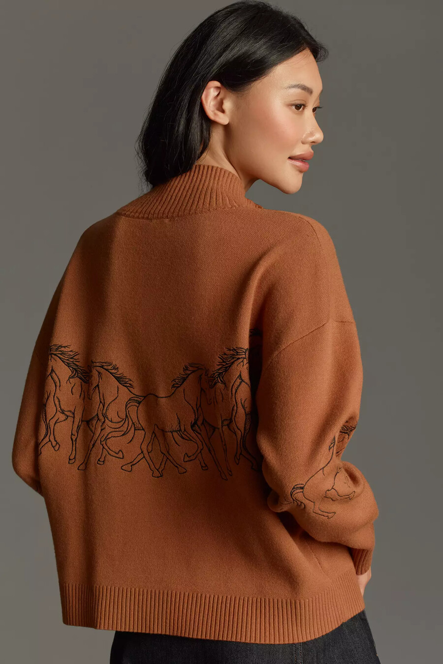 maeve pullover mit stehkragen und halbem reißverschluss