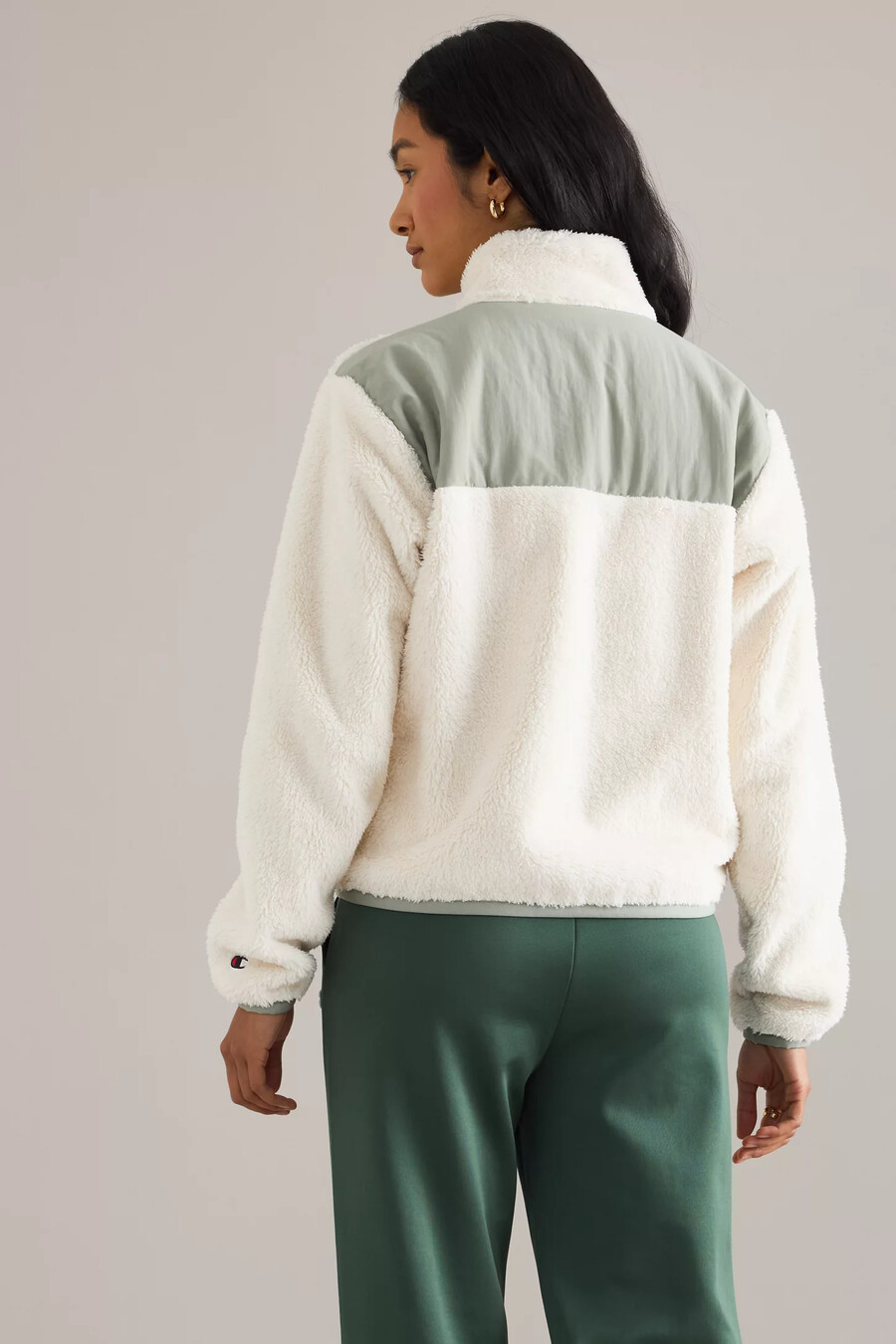 champion borg sweatshirt mit durchgehendem reißverschluss