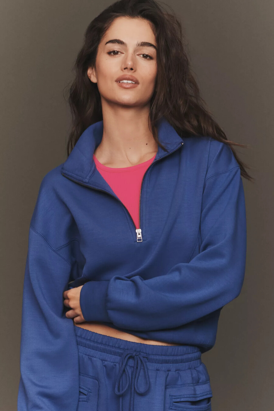 sweatshirt mit halbem reißverschluss für das tägliche training