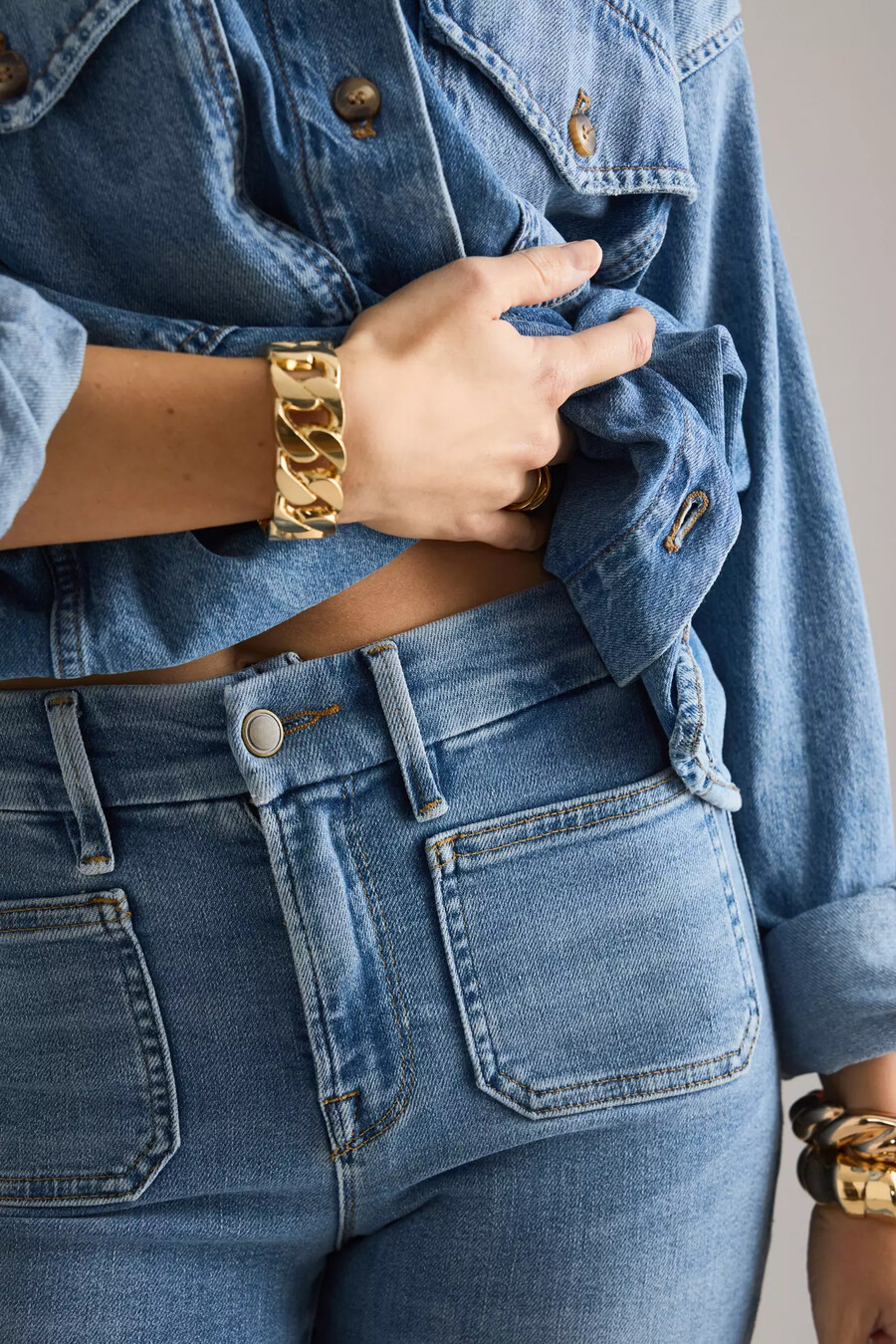 good american good legs patch pocket flare jeans