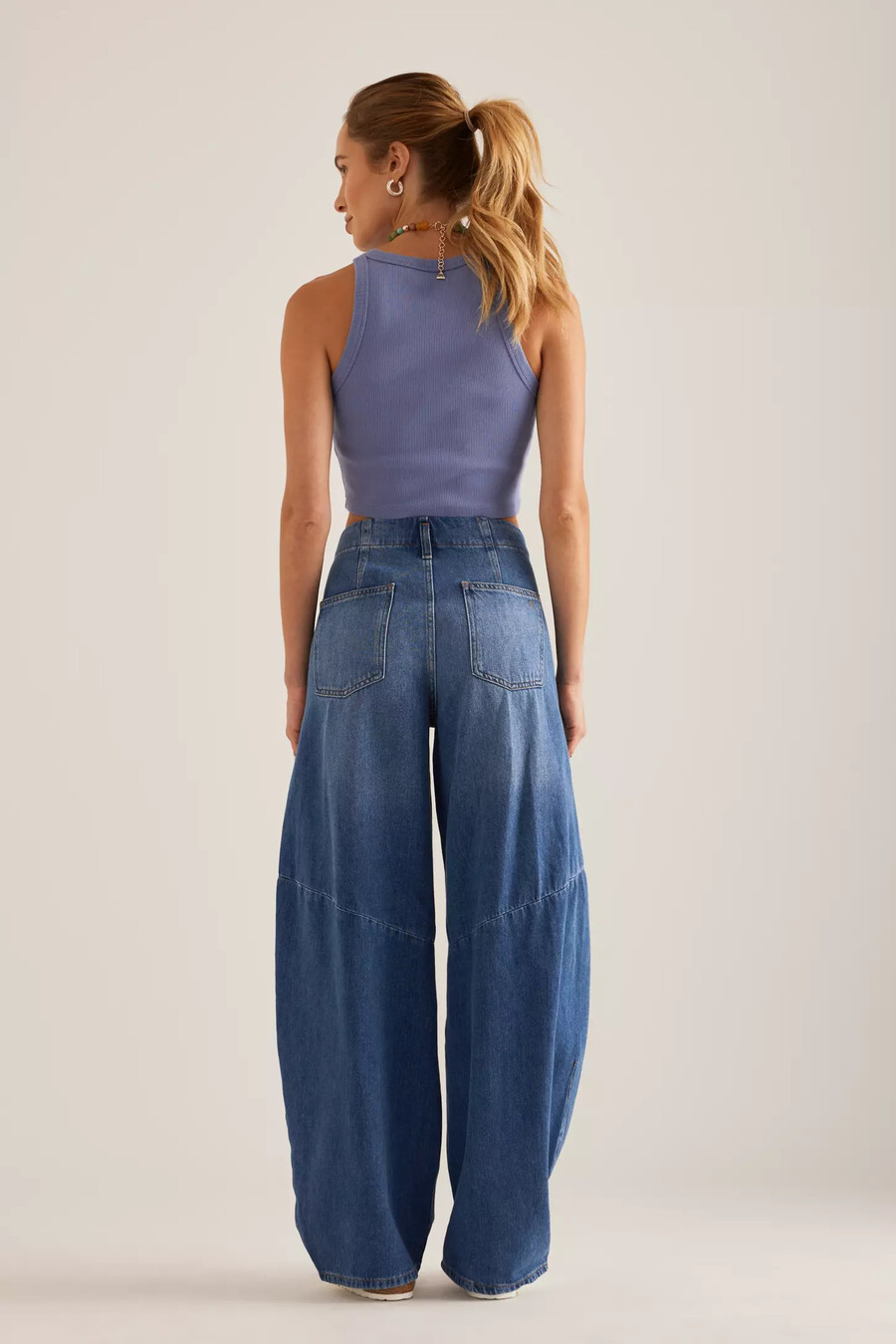 pilcro tapered full length barrel jeans