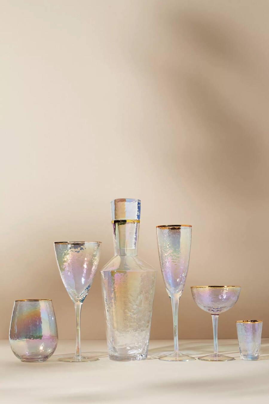 zaza stiellose weingläser mit glanzfinish 2er-set