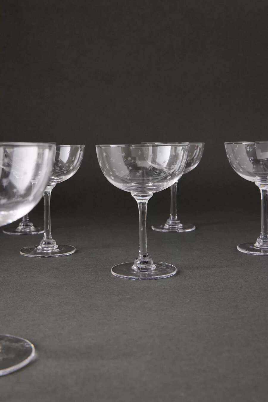 set mit 6 champagner-untertassen von the vintage list