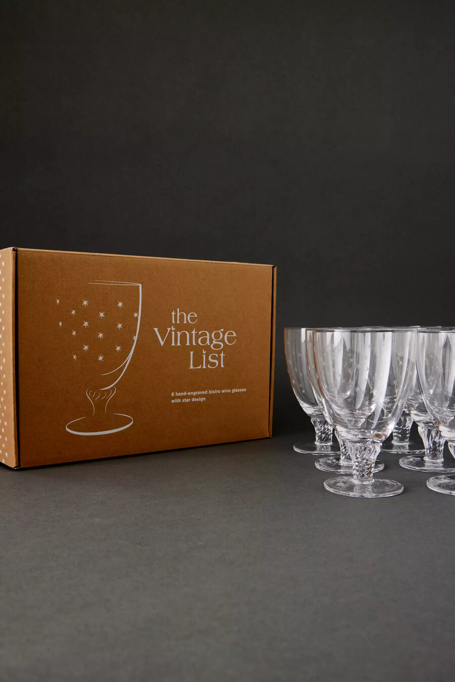 the vintage list gravierte bistro-weingläser 6er-set