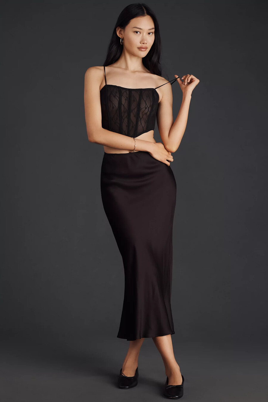 transparentes mesh-korsett-top von anthropologie