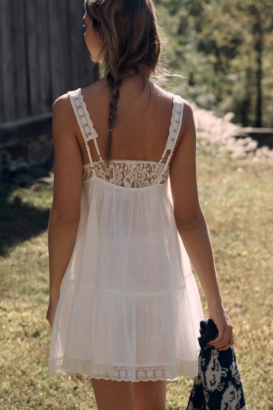 lyrebird mini-swingkleid mit spitzenbesatz