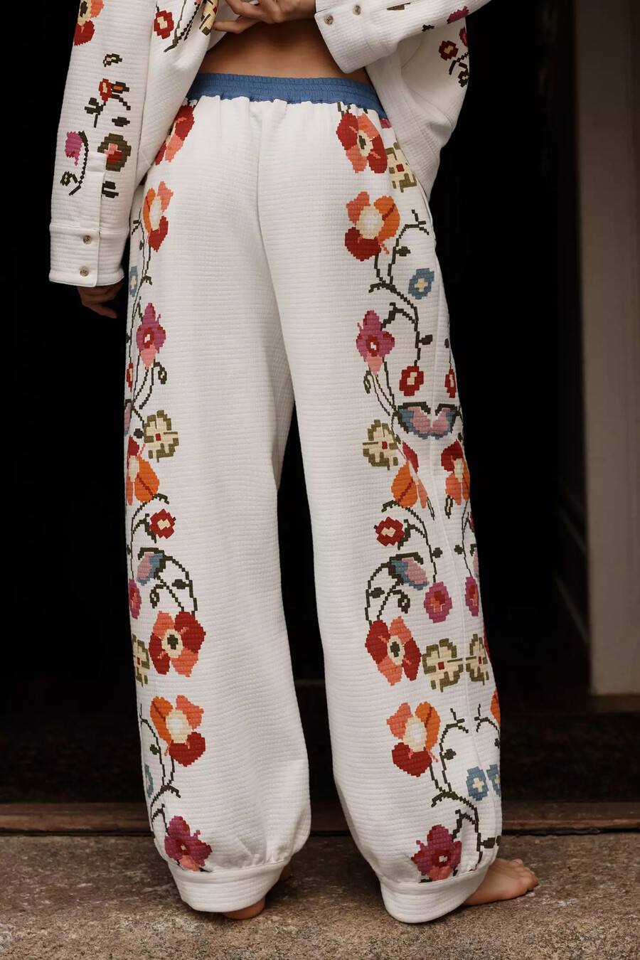 von anthropologie gemütliche gesteppte pyjamahose