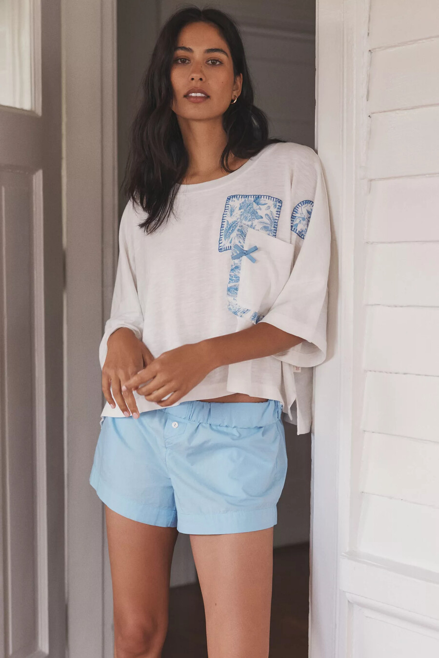 lyrebird oversized patch pocket t-shirt