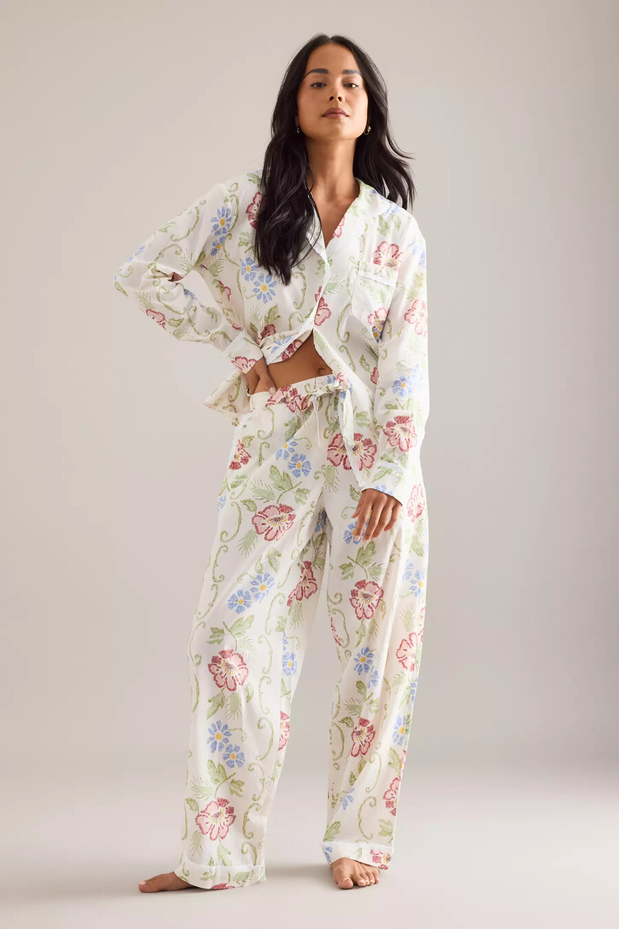 desmond dempsey blumen-pyjama-set