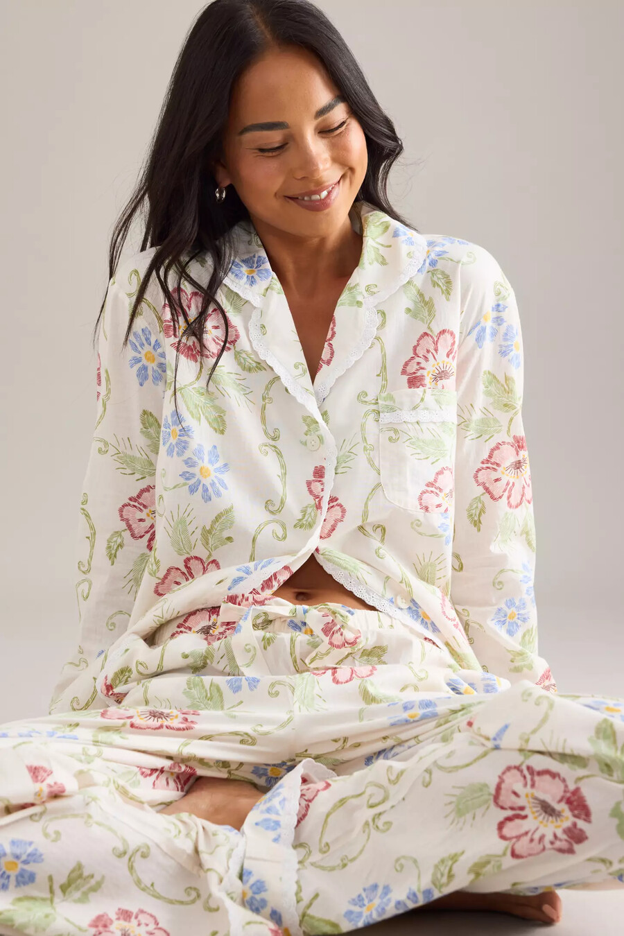 desmond dempsey blumen-pyjama-set