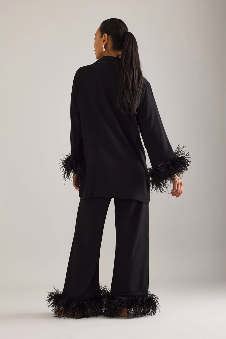 sleeper party feder langer pyjama set