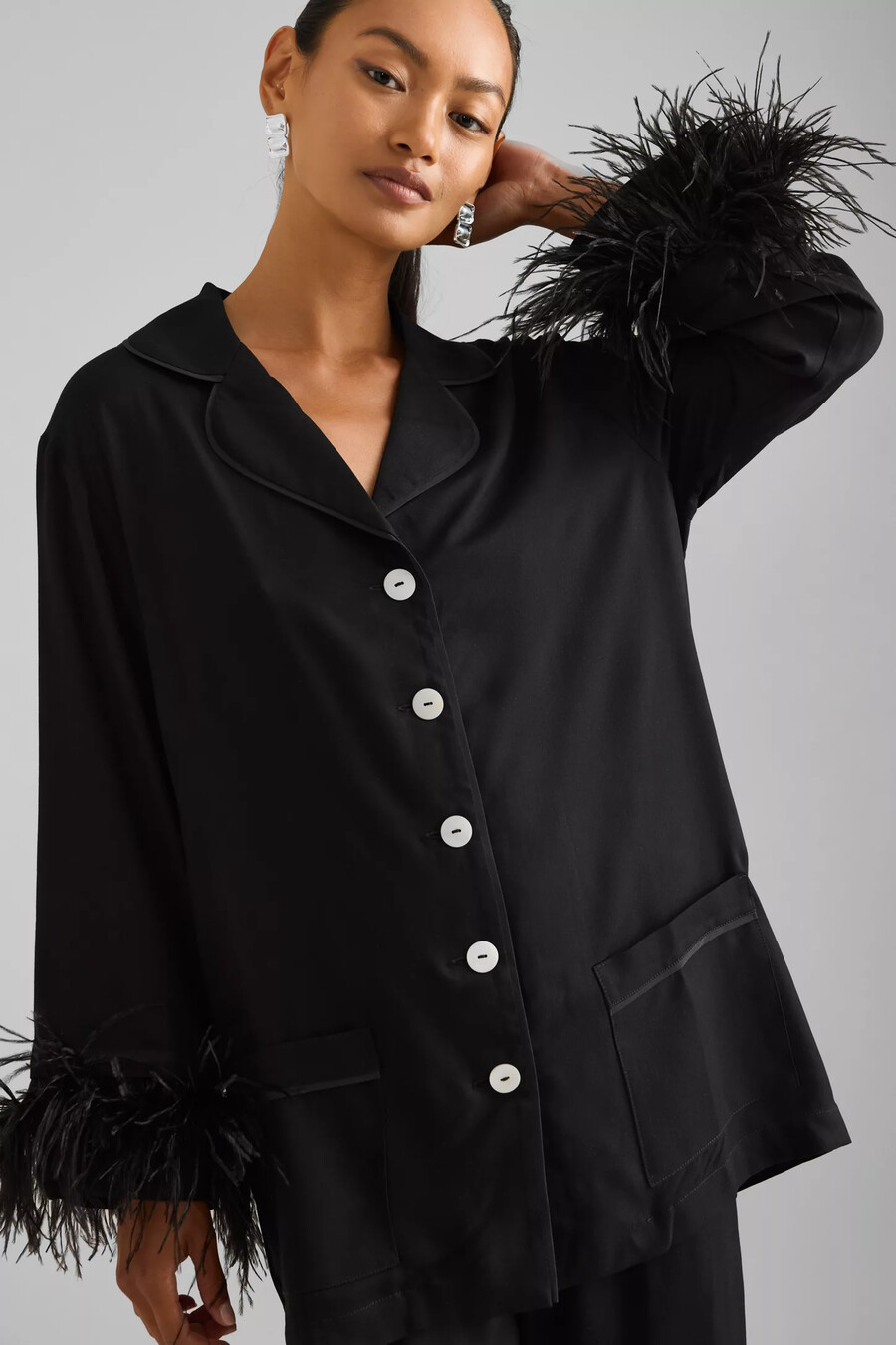 sleeper party feder langer pyjama set