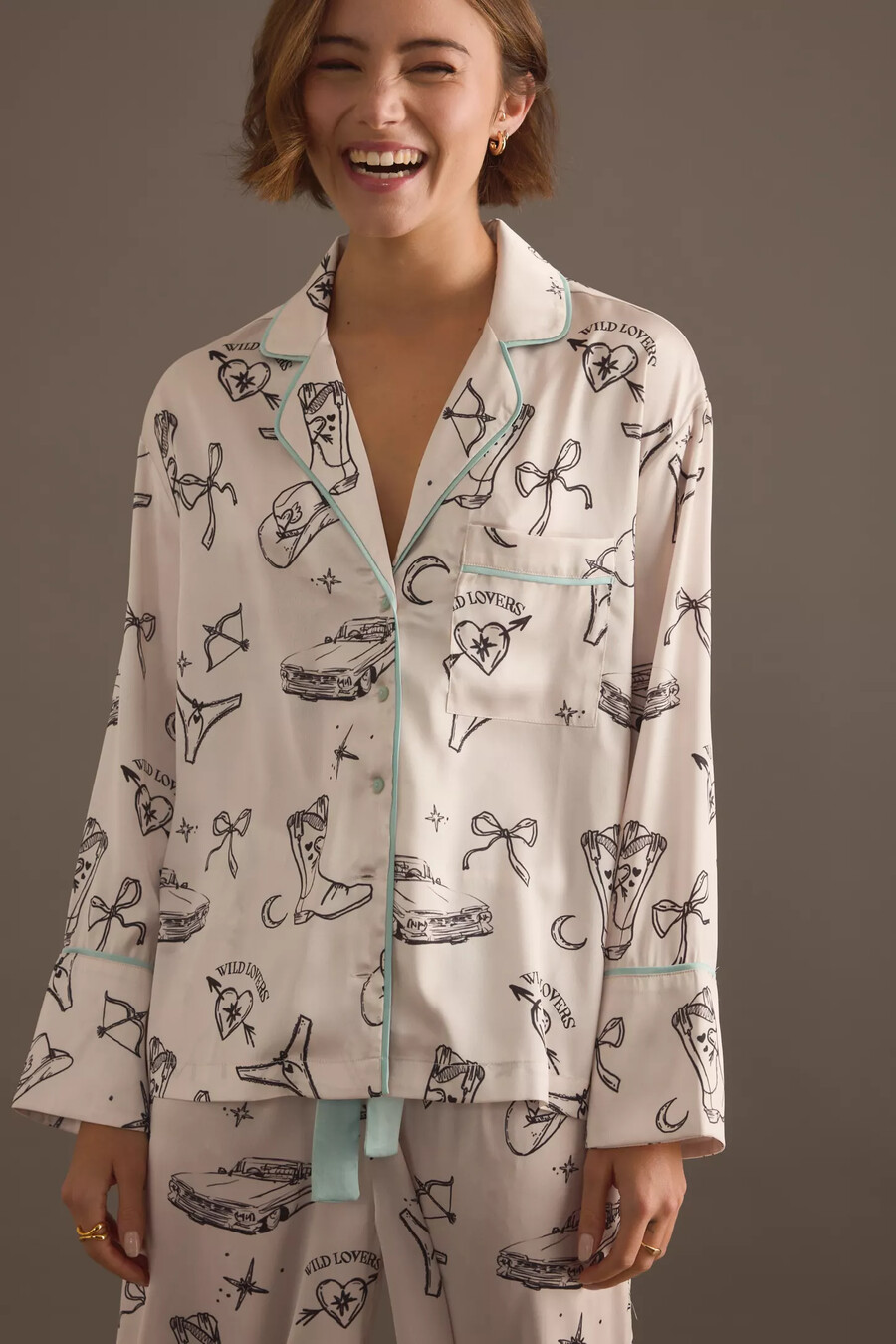 wild lovers tia langarm-pyjamahemd