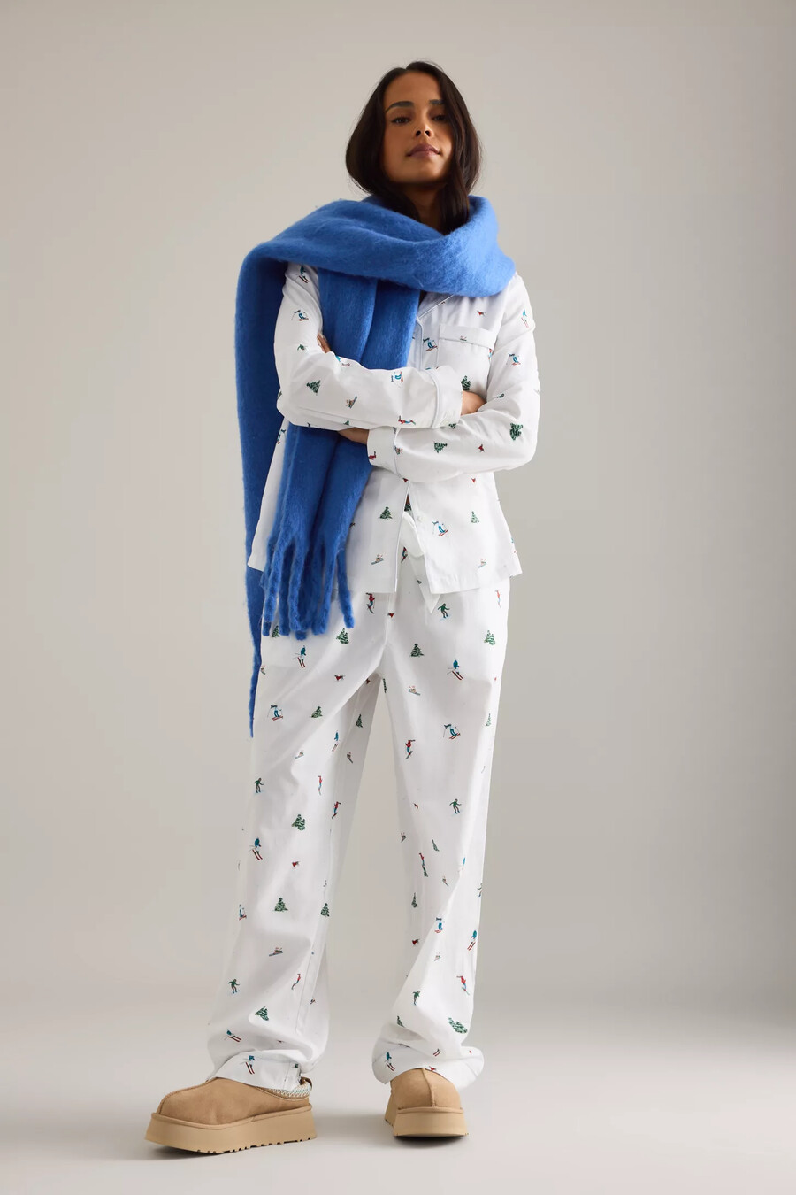 chelsea peers ski print long pyjama set