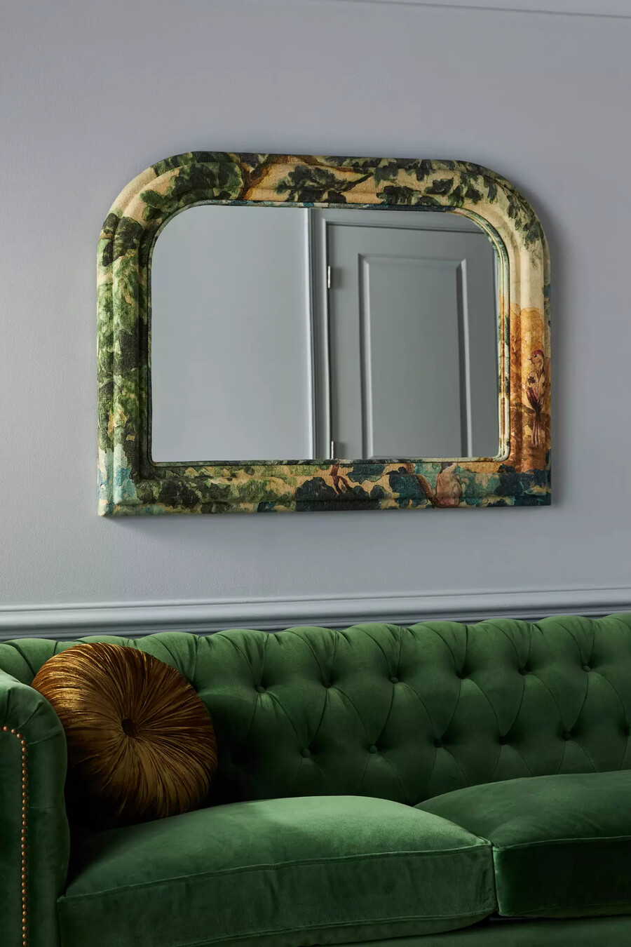 judarn floral holz-kaminsimsspiegel
