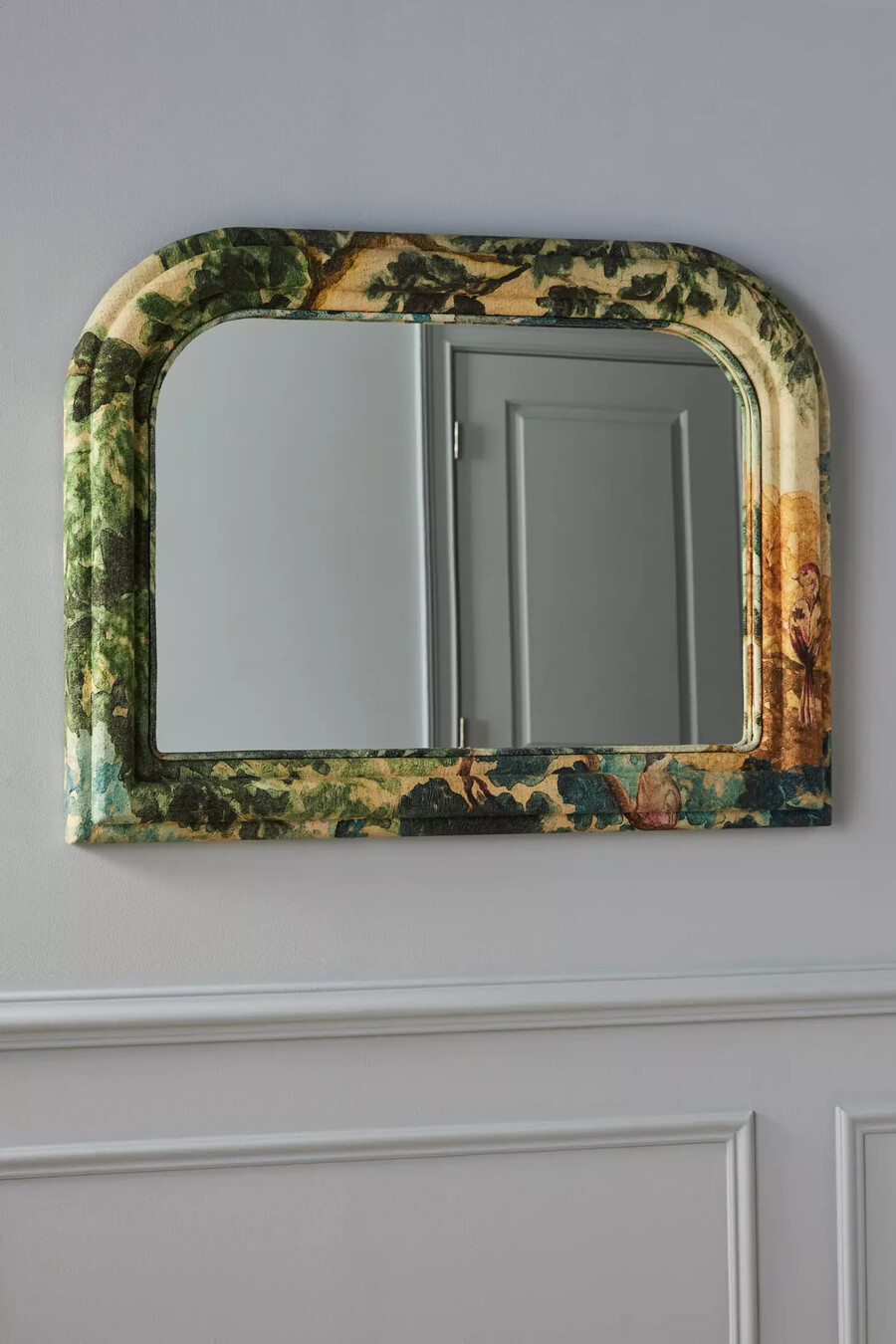 judarn floral holz-kaminsimsspiegel