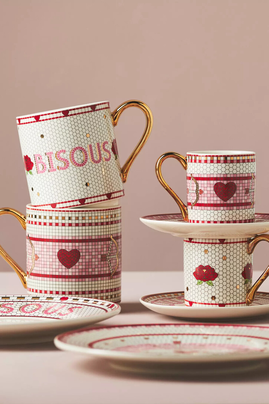 valentine bistro fliesen-espressotasse untertasse