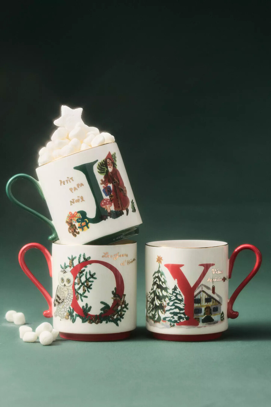 nathalie lete steingut-weihnachtsmonogrammbecher