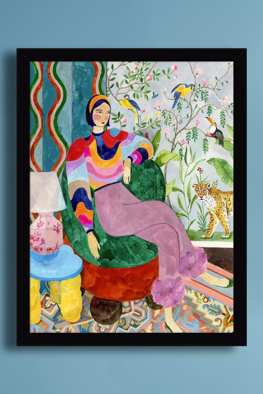 sitzende dame 2 von sharan ranshi wandkunst