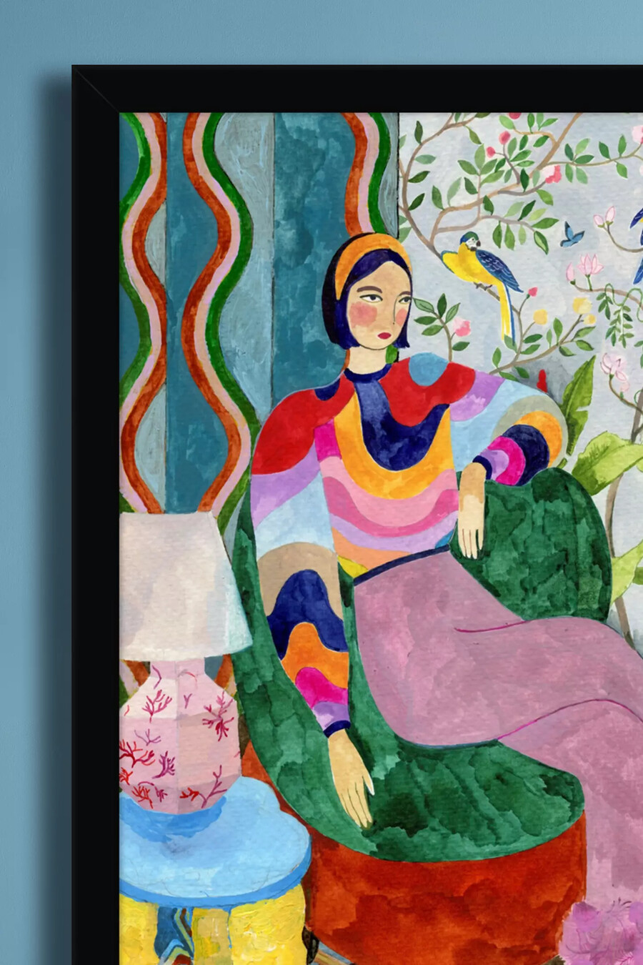 sitzende dame 2 von sharan ranshi wandkunst