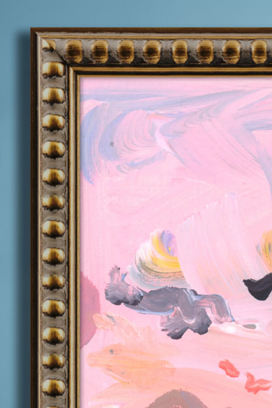 orangefarbene sonne im rosa himmel von kt smail – wandbild