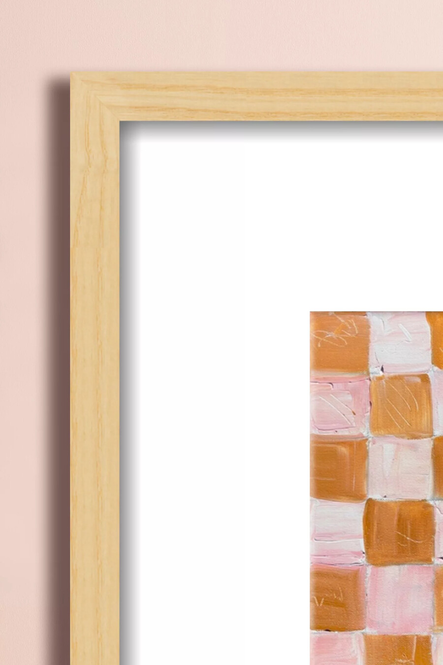 rosa-braun kariertes gemälde von virginia chamlee – wandkunst