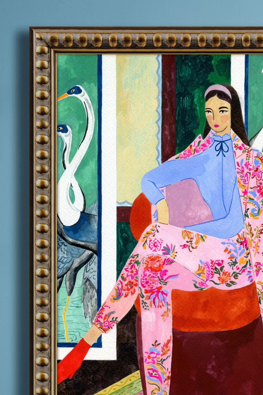sitzende dame 3 von sharan ranshi wandkunst