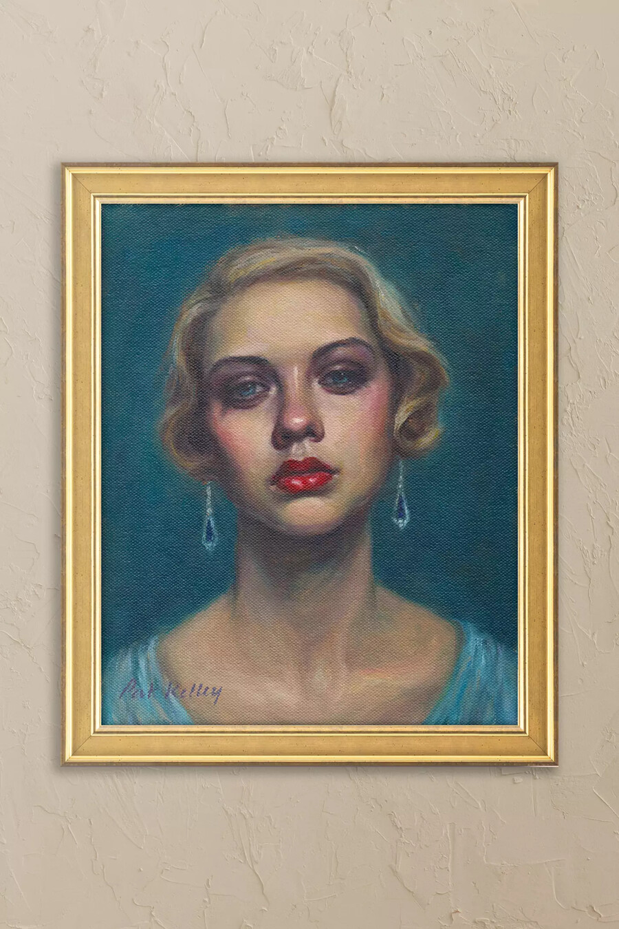 saphirblau von pat kelley gerahmtes wandbild