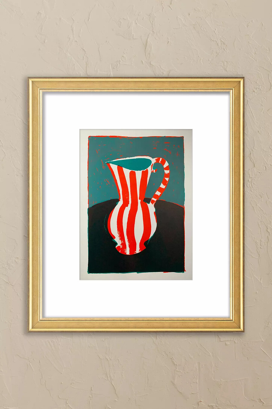 gestreifter krug von naomi munuo gerahmtes wandbild