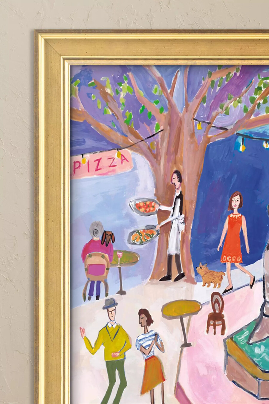 gerahmte wandkunst „la fête du village.