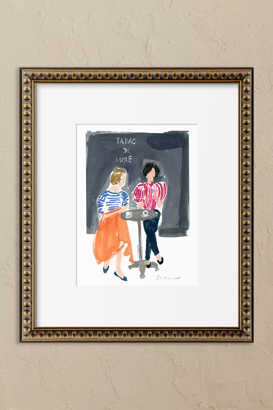 frauen im pariser café – gerahmtes wandbild