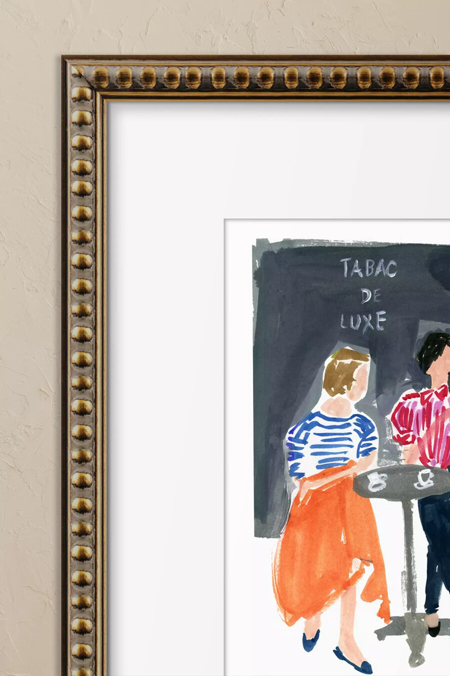 frauen im pariser café – gerahmtes wandbild